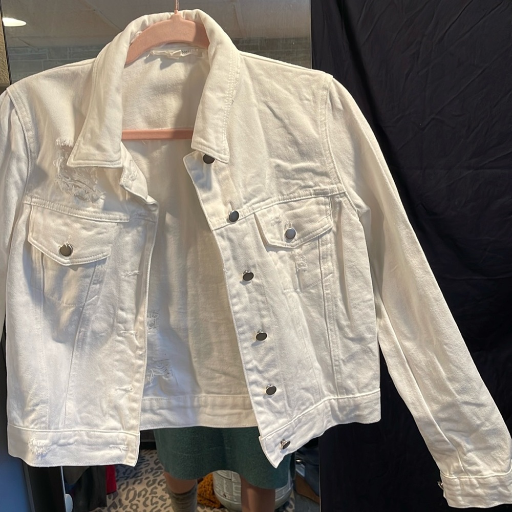 Honey Punch Denim Destressed Jacket
